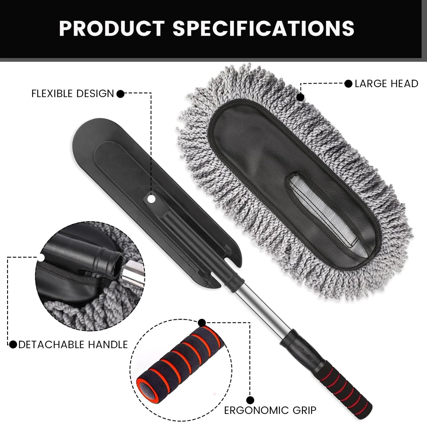 Pack of 3 Microfiber Car Duster & Complete Car Cleaning Kit